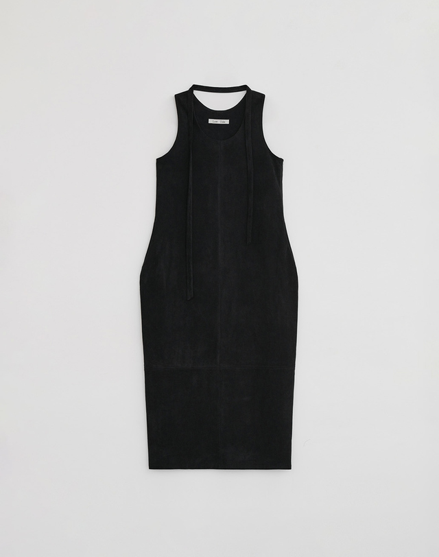로우타이드 SUEDE BALLOON DRESS [BLACK] 블랙 착용컷