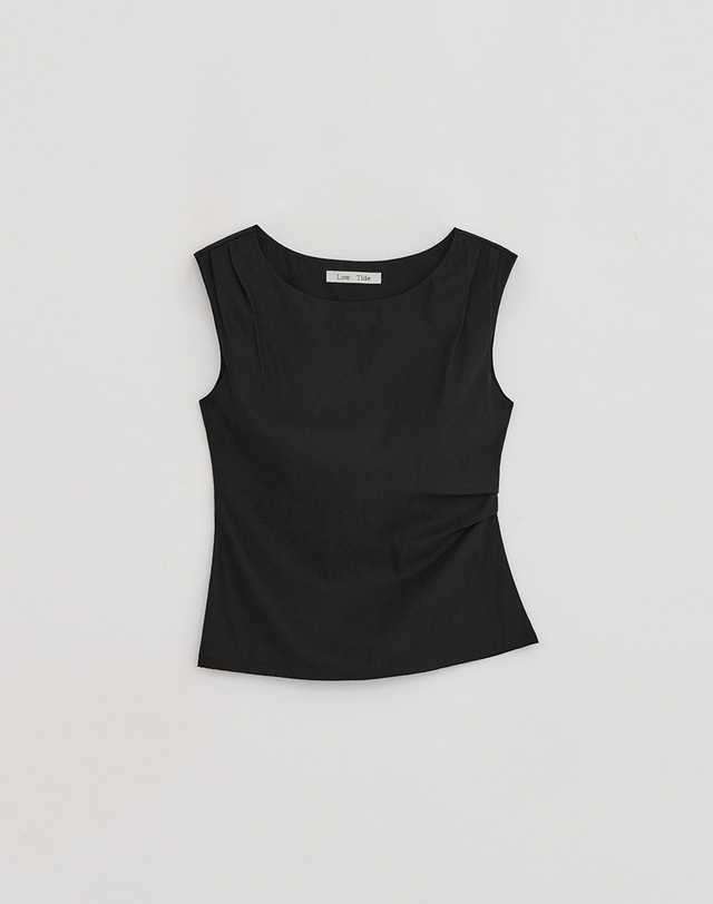 로우타이드 BOATNECK BLOUSE [BLACK] 블랙 착용컷