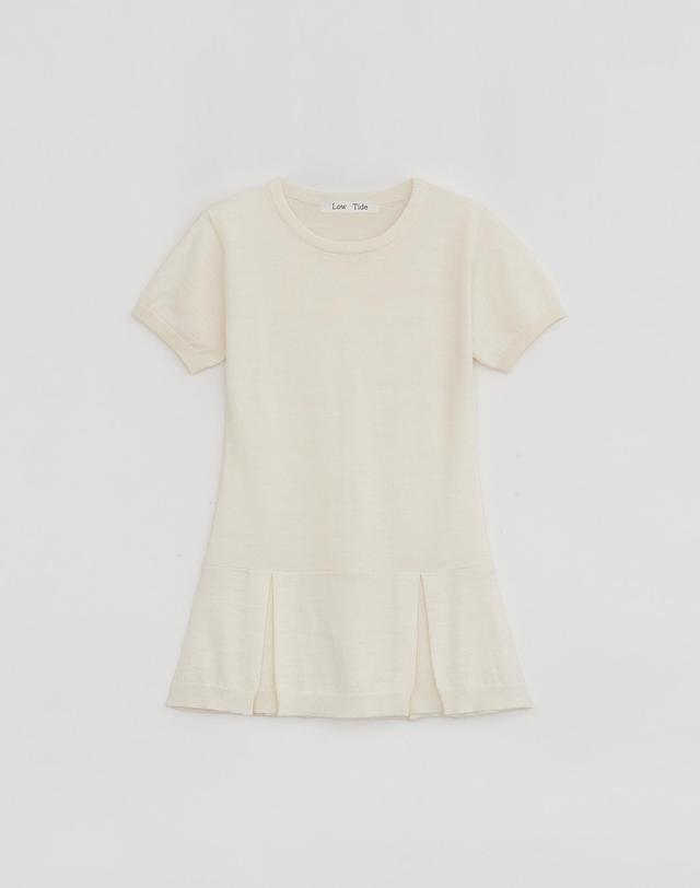 로우타이드 HALF SLEEVE FLARE KNIT [IVORY] 아이보리 착용컷
