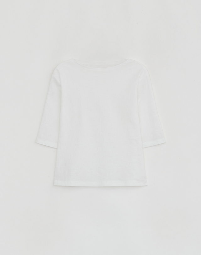 로우타이드 PLEATS HALF TOP [WHITE] 흰색 착용컷