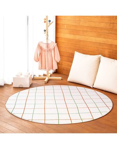 [보리보리] 캐롯체크 라퓨어 소프트 놀이방매트 원형 140x140x1.2cm