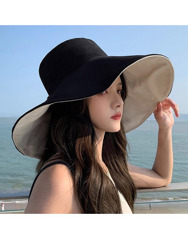[아일렌]데이즈 양면 버킷햇(블랙 베이지)
