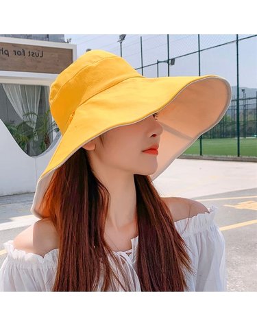 [아일렌]데이즈 양면 버킷햇(옐로우 베이지)