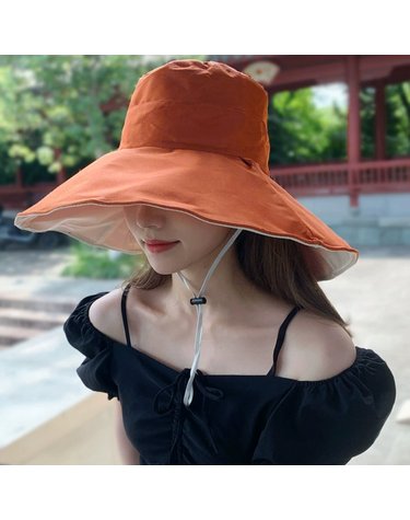 [아일렌]데이즈 양면 버킷햇(오렌지 베이지)