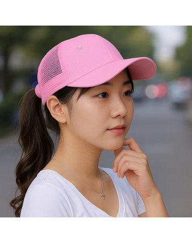 [아일렌]쿨핏 메쉬 캡모자(핑크)