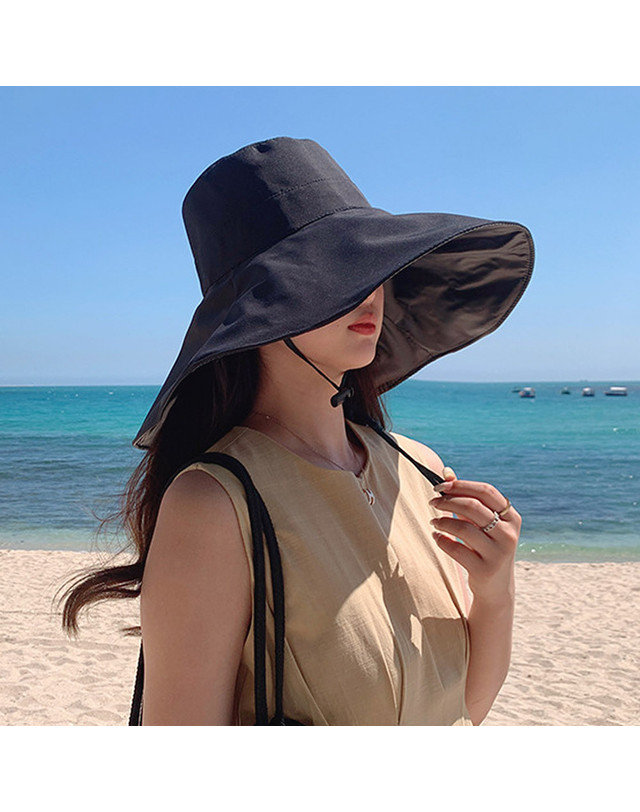 아일렌 [아일렌]메이리 자외선차단 암막 버킷햇(블랙) 착용컷