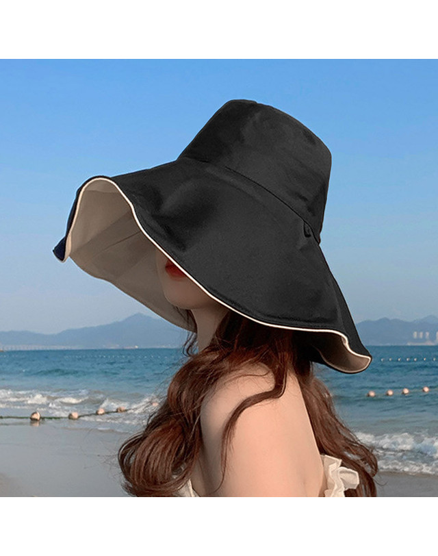 아일렌 [아일렌]데이즈 양면 버킷햇(블랙 베이지) 착용컷