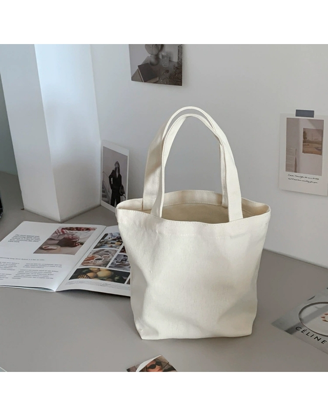 아일렌 [아일렌]베이직 커스텀 무지 에코백 2p세트(23.5x37cm) (바닥면) 착용컷