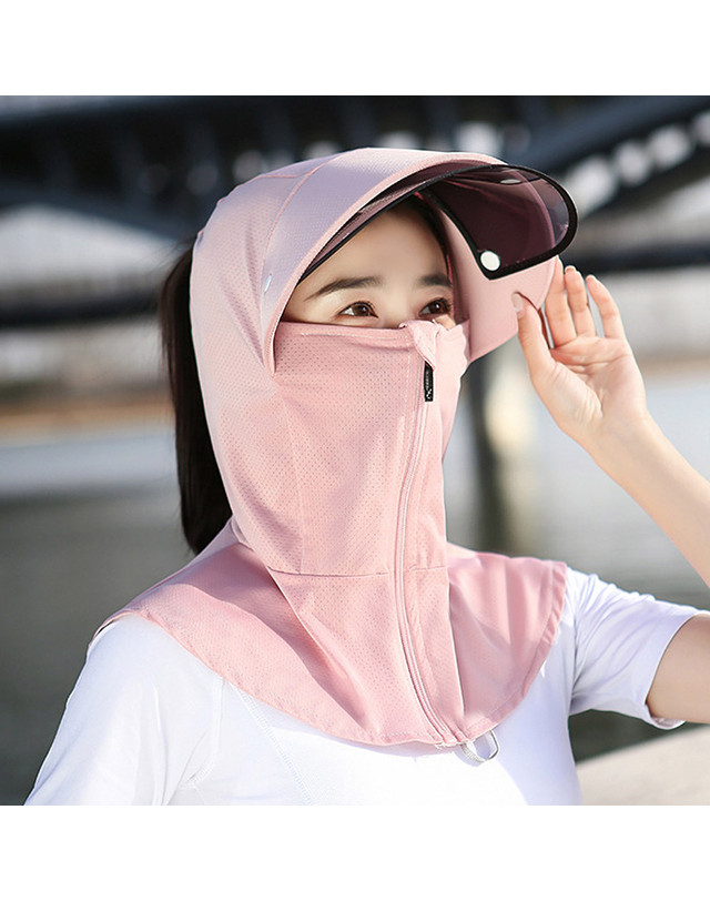 아일렌 [아일렌]풀커버 썬바이저 햇빛가리개 썬캡(핑크) 착용컷