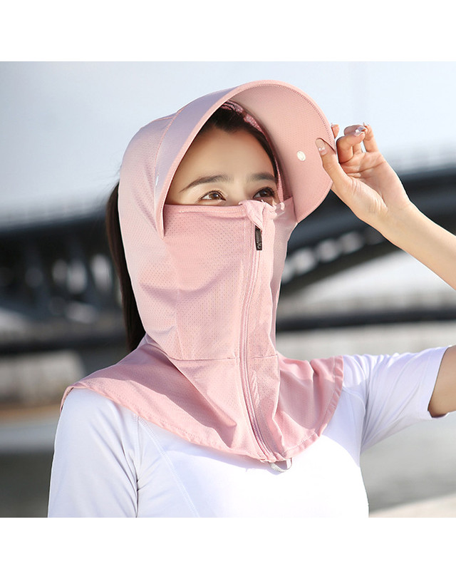아일렌 [아일렌]풀커버 썬바이저 햇빛가리개 썬캡(핑크) 착용컷