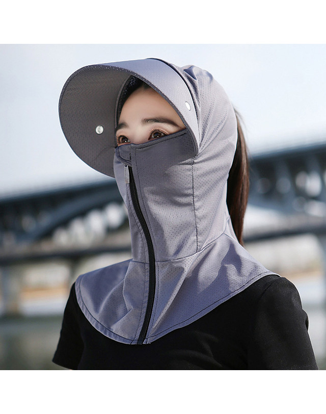 아일렌 [아일렌]풀커버 썬바이저 햇빛가리개 썬캡(다크그레이) 착용컷