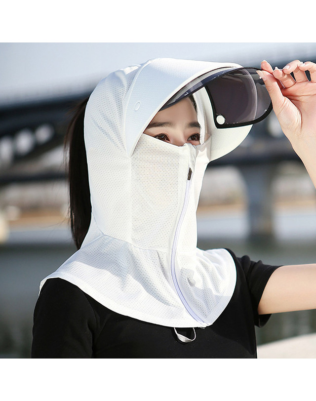 아일렌 [아일렌]풀커버 썬바이저 햇빛가리개 썬캡(화이트) 착용컷