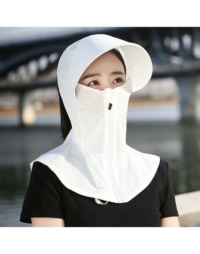 아일렌 [아일렌]풀커버 썬바이저 햇빛가리개 썬캡(화이트) 착용컷