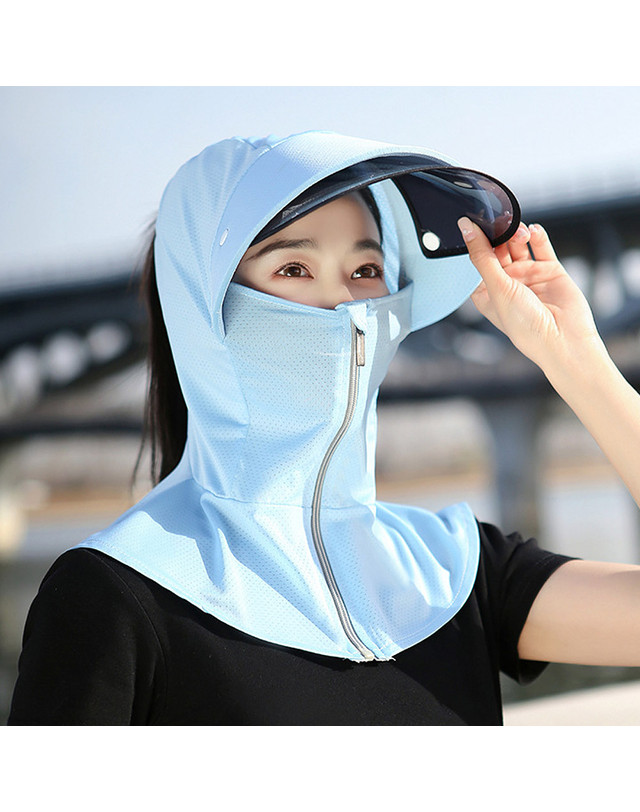 아일렌 [아일렌]풀커버 썬바이저 햇빛가리개 썬캡(스카이) 착용컷