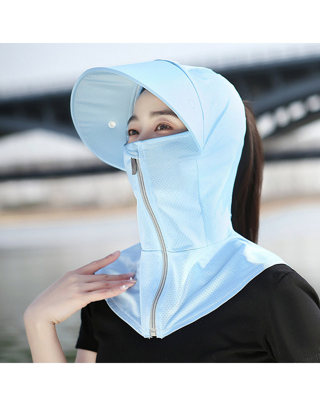 아일렌 [아일렌]풀커버 썬바이저 햇빛가리개 썬캡(스카이) 착용컷
