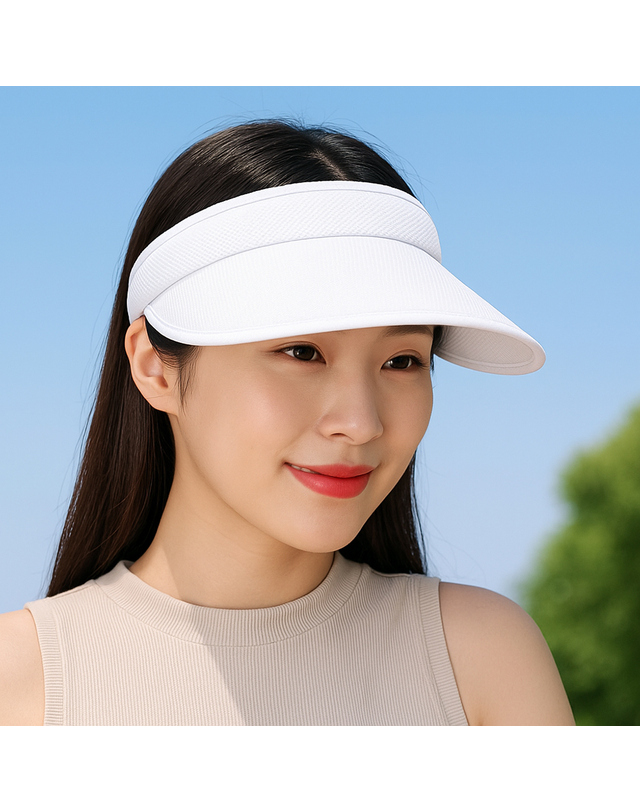 아일렌 [아일렌]모노 와이드 썬캡(화이트) (여성용) 착용컷