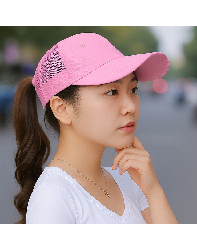 아일렌 [아일렌]쿨핏 메쉬 캡모자(핑크) 착용컷