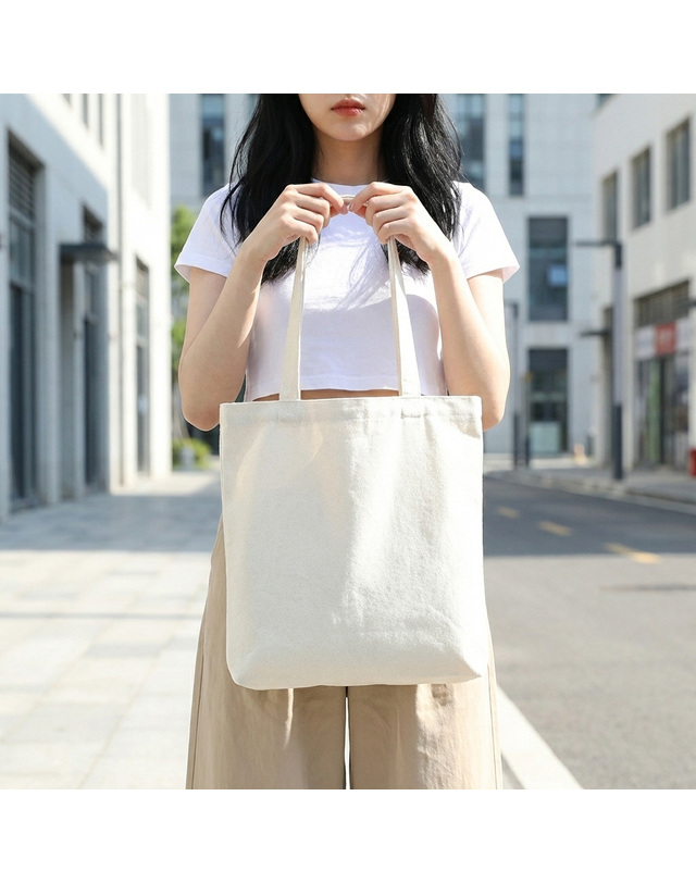아일렌 [1+1]아일렌 데일리 와이드 무지 캔버스 에코백(무배) 착용컷