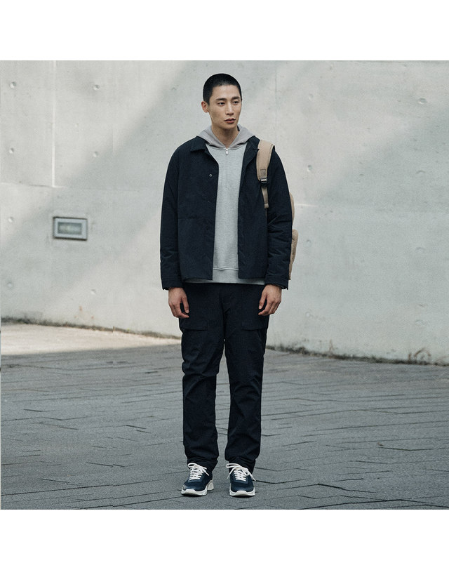 에스티코 3M 신슐레이트 패딩 점퍼_블랙 (세미오버핏)_SWJVAB1NSB 착용컷
