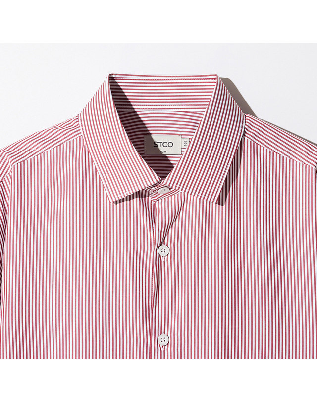 에스티코 Light&Soft SHIRTS_레드 스트라이프 (슬림핏)_SDSVC09STR 착용컷