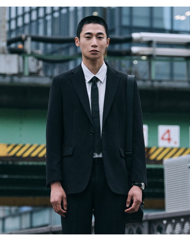 Tech-poly 사방스판 에센셜 셋업_블랙 (릴렉스핏)_SEJVZ71SET