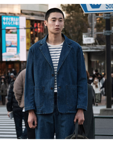 내추럴 데님 셋업 자켓_블루 (오버핏)_DDJWA01OSL