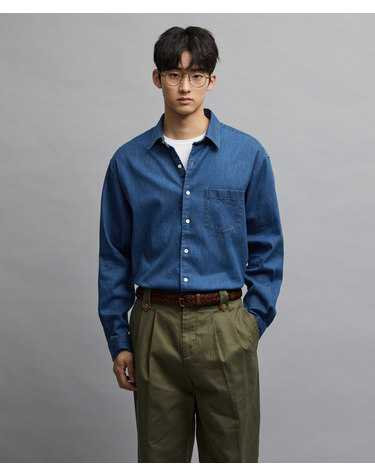 6.5oz 소프트 데님 셔츠 (릴렉스핏)_진청_JDSXZ33OSL