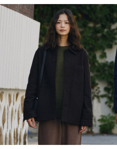 젠더리스_저지 셔츠형 자켓_브라운 (오버핏)_LDSVD62OSH