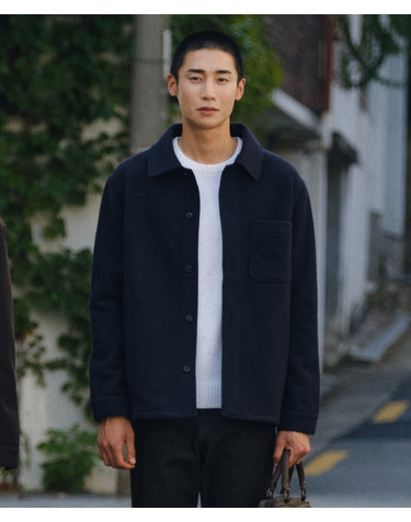 젠더리스_저지 셔츠형 자켓_네이비 (오버핏)_LDSVD61OSN