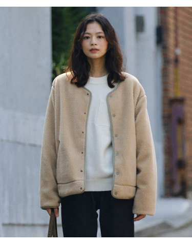 덤블 리버시블 점퍼_베이지&그린 (오버핏)_LJPVC03OSE