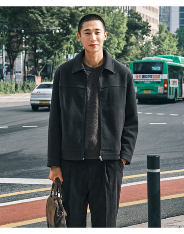 저지 트러커 점퍼_차콜 그레이 (세미오버핏)_SJPWD02NSC