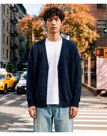 셔닐 Y넥 가디건_네이비 (클래식핏)_DKGWD03CSN