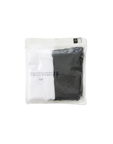 라운드 티셔츠 2장 묶음PACK (화이트+블랙)_DTSUZ02SSB