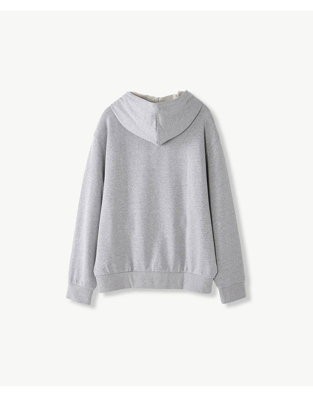 에스티코 스몰 레터링 후드 티셔츠_그레이 (오버핏)_DTSVA65CSG 착용컷