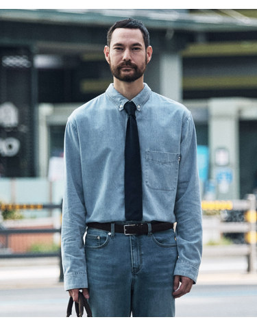 8oz Standard Denim Shirts_라이트 인디고 (이지핏)_DDSWZ13ES3