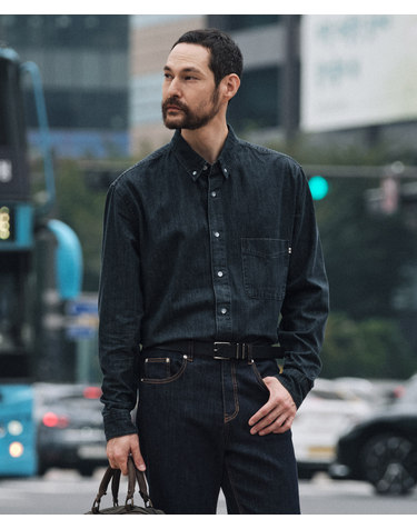 8oz Standard Denim Shirts_다크 인디고 (이지핏)_DDSWZ12ESN