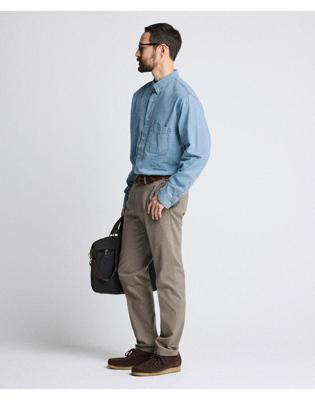 에스티코 8oz Standard Denim Shirts_라이트 인디고 (이지핏)_DDSWZ13ES3 착용컷