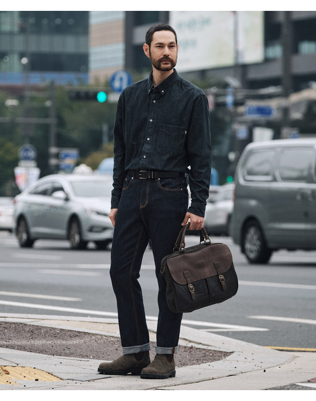 에스티코 8oz Standard Denim Shirts_다크 인디고 (이지핏)_DDSWZ12ESN 착용컷