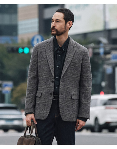 Wool Gren-check Jacket_그레이 (클래식핏)_DJAVD03CCG