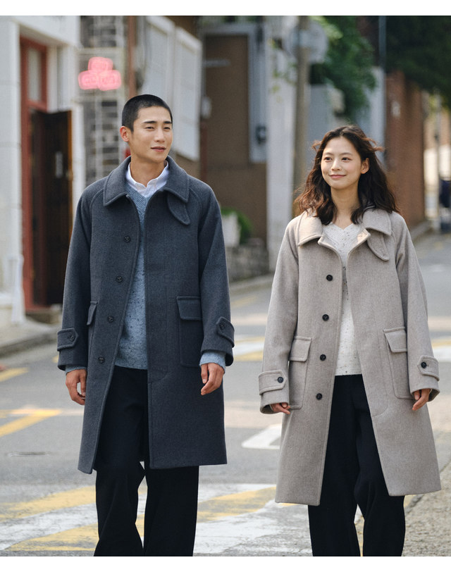 에스티코 발마칸 아웃포켓 WOOL 코트_다크 그레이_LCTVD61OSG 착용컷