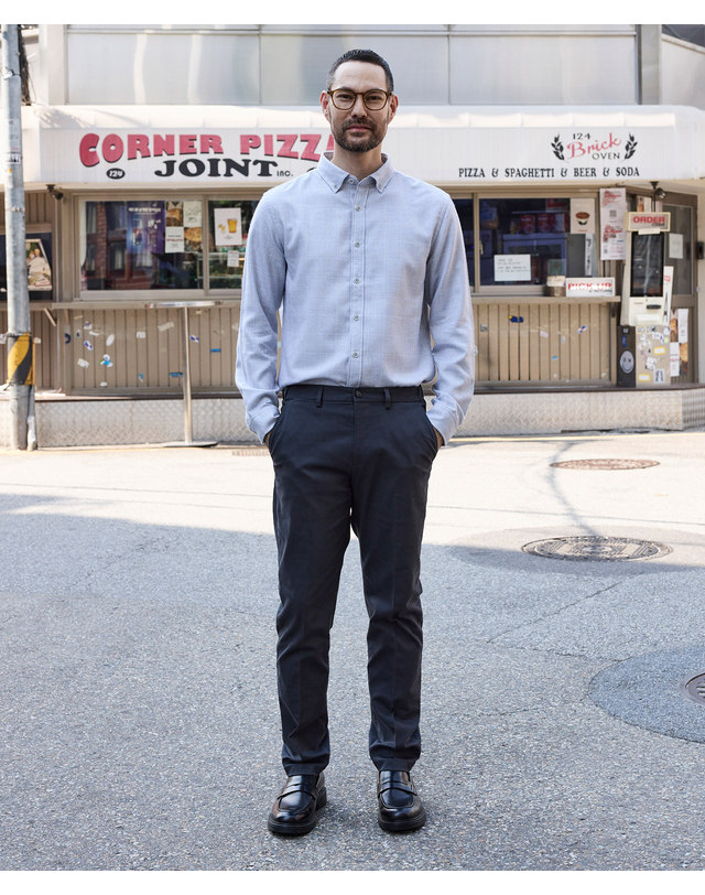 에스티코 Warm 스트레치노 팬츠_차콜 (테이퍼드핏)_DPAVC02CSC 착용컷