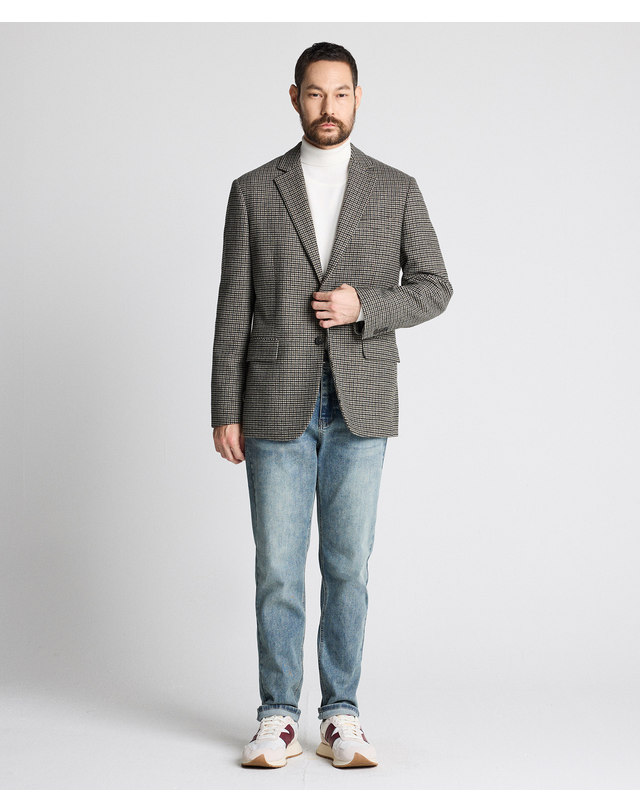 에스티코 Hounds-tooth Wool Jacket_카키 (클래식핏)_DJAVD04CCK 착용컷