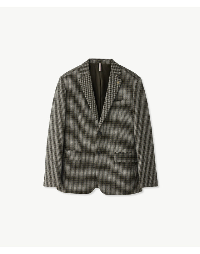 에스티코 Hounds-tooth Wool Jacket_카키 (클래식핏)_DJAVD04CCK 착용컷