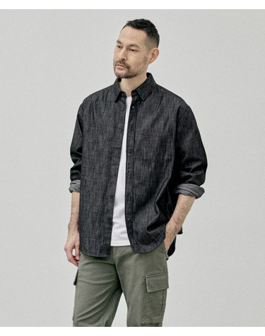 Urban Denim Shirts_블랙 (오버핏)_CDSVC20NSB