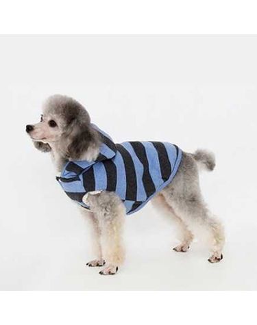 강아지 리핑퍼피 후드 점퍼 블루 1P 애견 겨울 털안감
