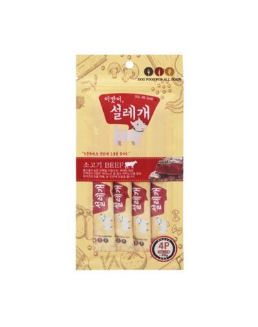 강아지 간식 츄르 파우치 영양 사료 소고기 15gX4p