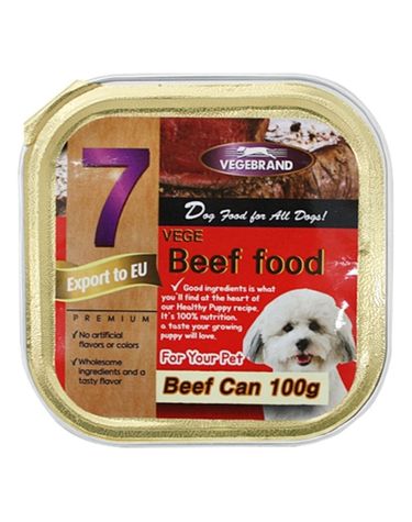 강아지 사각캔 소고기 100g 1P 반려견 습식 사료 간식