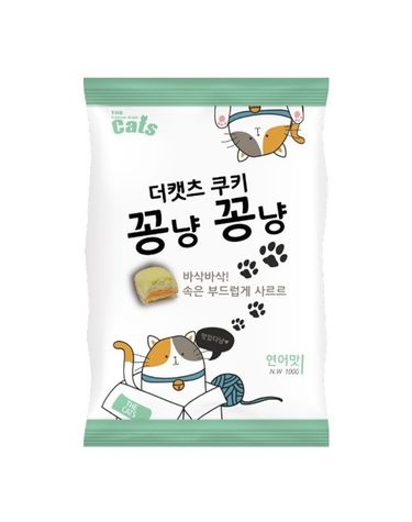 고양이 쿠키 간식 100g 1P 연어 타우린 대용량 스낵