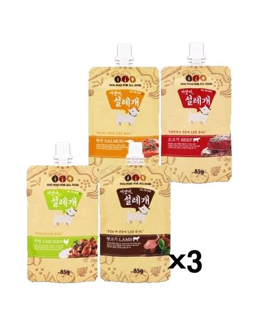 설레개 85g X3개 강아지츄르 짜먹는 영양간식 파우치