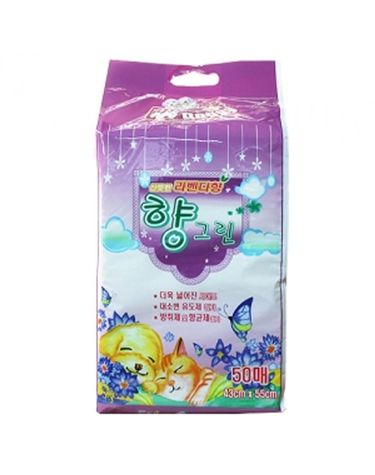 애견 배변패드 50매 1P 라벤더향 강아지 화장실 패드